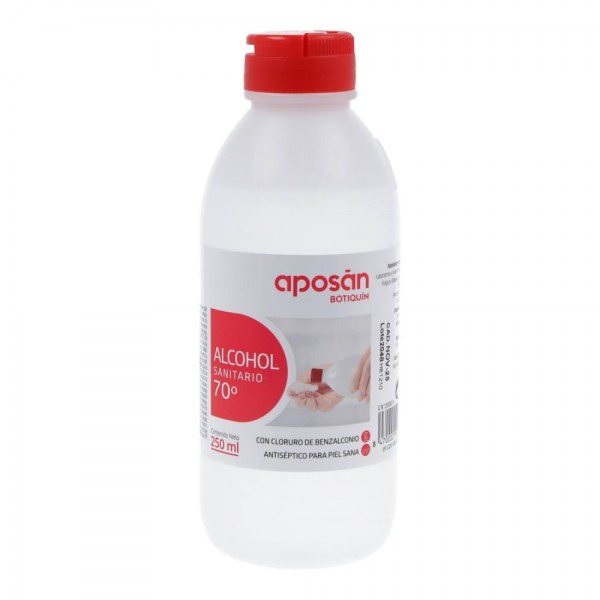 alcohol sanitario 70 aposan 250 ml